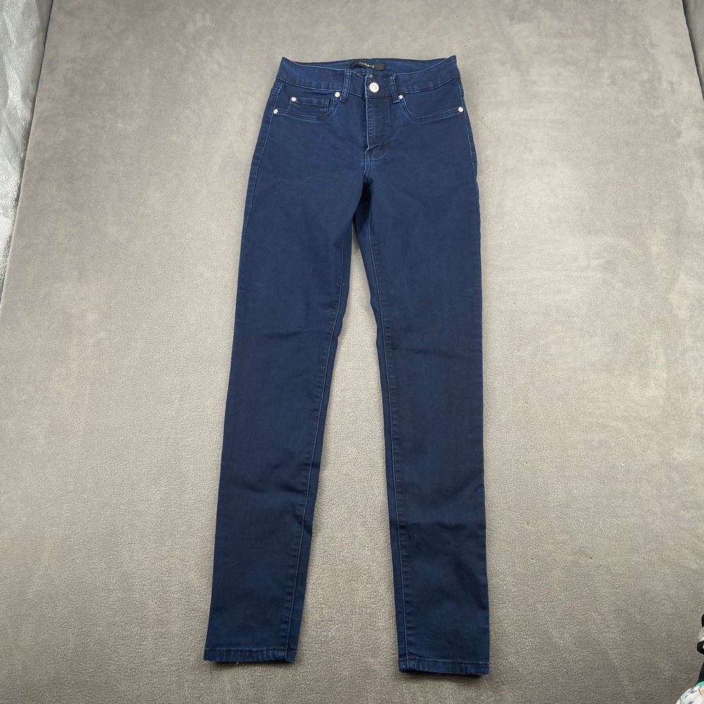 Numero Womens Skinny Jeans Dark Indigo Blue High Rise Stretch Denim‎ Size 28